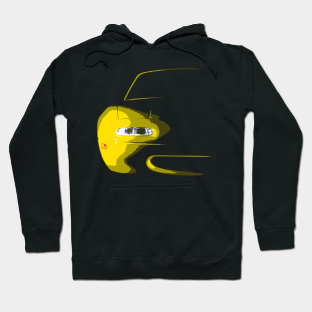 Miata MX-5 I NA Front Body Yellow Hoodie by CharlieCreator